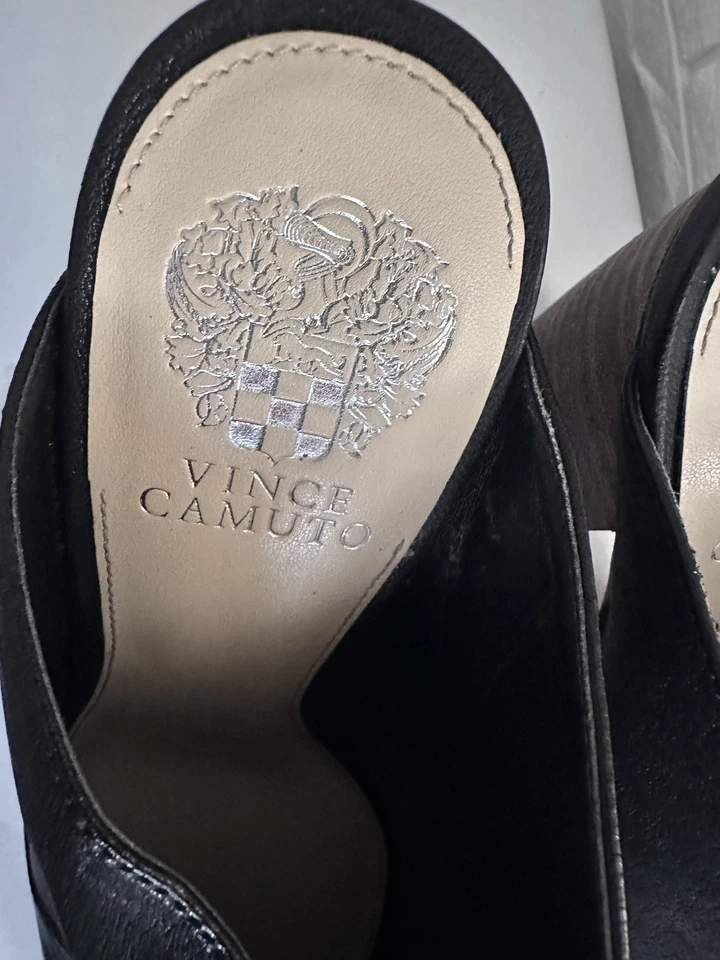 Vince Camuto Tan Suede Mules with Wooden Heel - Image 3 of 4
