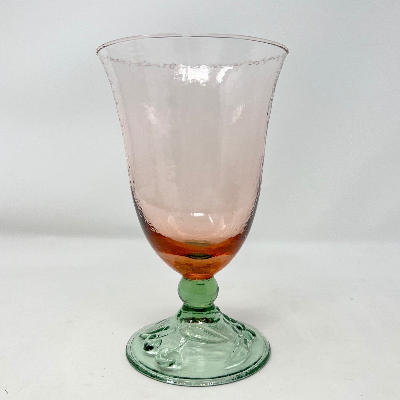 Pfaltzgraff Garden Party Pink Green Water Goblets Iced Tea Footed Glasses