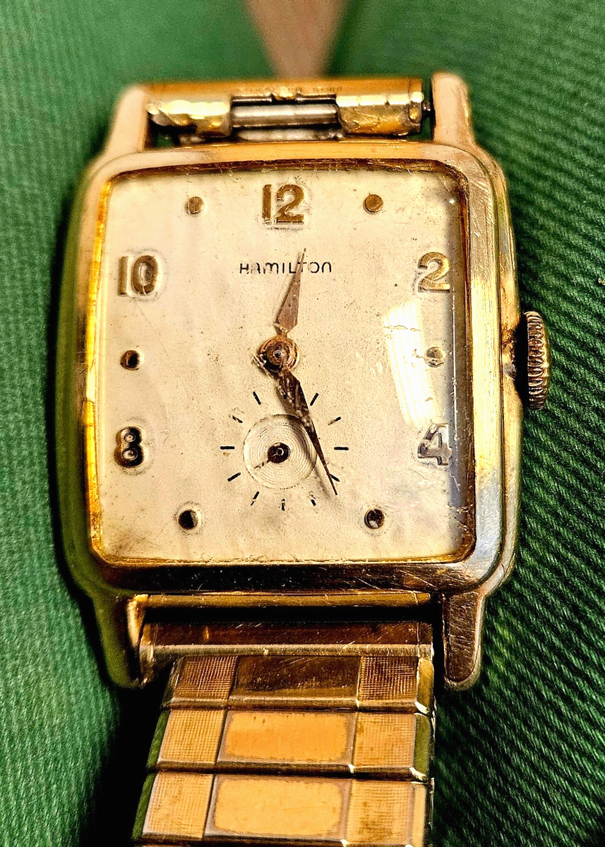 Vintage Hamilton Watch 1930s/40s Tank 17 Jewel 10k RGP Bezel