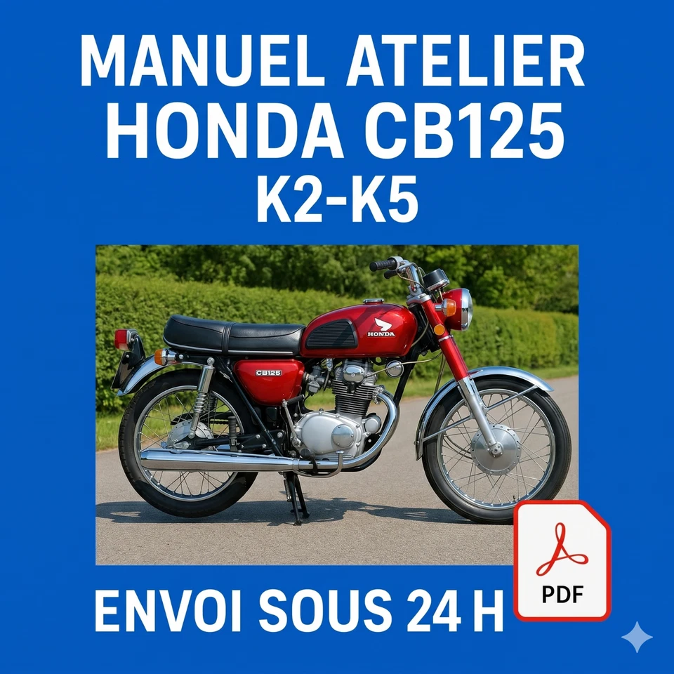 Manuel Atelier Honda CB125 K2-K5 Revue Technique CD PDF Moto USB - Photo 1/1