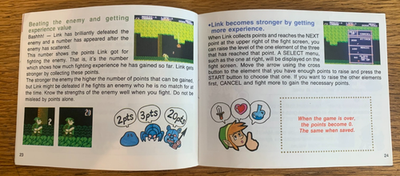 Zelda II Adventure of Link NES Instruction Booklet/Manual