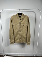 AllSaints Khaki Cotton Button Up Overshirt Jacket Shirt Size L
