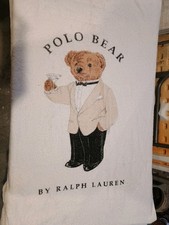 Vintage POLO RALPH LAUREN Bear Tuxedo Martini Beach Towel