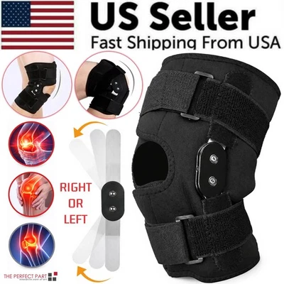 Knee Brace Compression Sleeve Hinged Joint Support Open Patella Stabilizer Wrap - Image 1 of 4