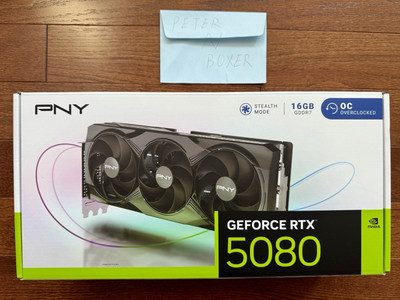  Ready to Ship PNY GeForce RTX 5080 Overclocked OC Triple Fan Graphics Card