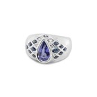 LeVian Ring Blue Tanzanite Cocktail Ring in 18K White Gold 2 cts Size 6.5 — photo 1