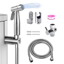 Handheld Bidet Sprayer Kit-Stainless Steel Douche Muslim Shower Spray Silver