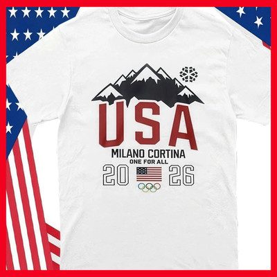 SALE 30% Team Usa 2026 Olympic Milano Cortina One For All Gildan Unisex T-Shirt