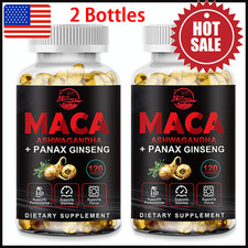 Organic Maca Root 240 Capsules 10000mg, Peruvian Maca Extract for Men Women