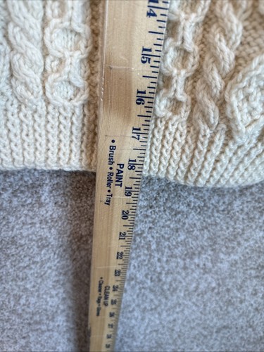 Irish Cottage Wool Cable Knit Button Cardigan Fisherman Sweater Kids Size Small - Picture 6 of 12