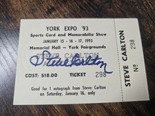 Steve Carlton Autographed 1993 Sports Card Show Ticket