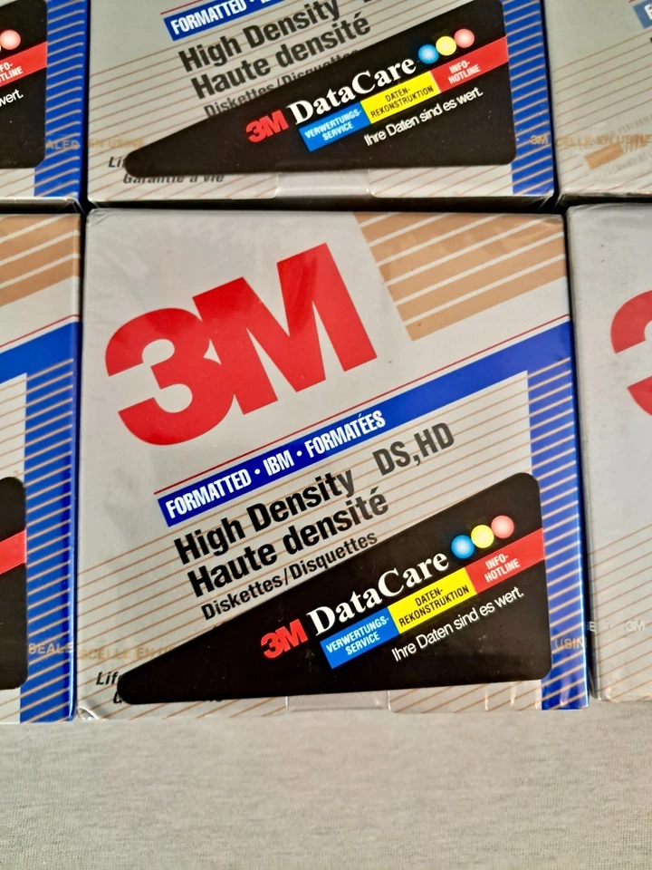 3M Disketten 3,5" DS,HD 1,44 MB IBM 100 Stück 10 Packungen Disc - NEU OVP Sealed - Bild 2 von 4