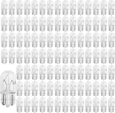 100 Pcs 194 Bulb Light W5W 1/4 Wedge Base 12V 5W T10 2825 Clear for License Plat