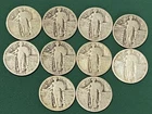 Standing Liberty Quarters-90% Sil-Lot of 10 Mixed Dates Circulated-Album Fillers