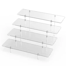 Acrylic Display Riser Stand Shelf Clear 4 Tier Cupcake Stand Perfume Display ...