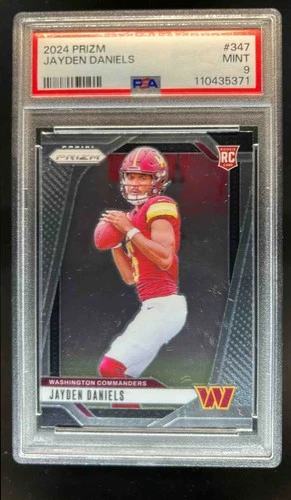 2024 Prizm Jayden Daniels RC Rookie #347 Commanders PSA 9