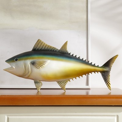 Yellowfin Tuna Tabletop Decor Aluminum Figurine Home Decorative Collectible