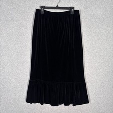 Y2K 90s Velvet Tiered Ruffle Maxi Skirt Junior XL Whimsigoth Fairy Witchy Grunge
