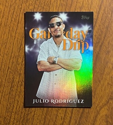 2025 Topps Julio Rodriguez Game Day Drip Orange Foil /25 Mariners
