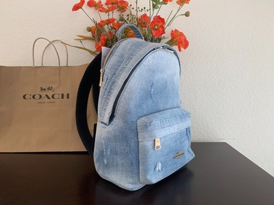 Coach Taylor Loved Denim Small Backpack CEF27 Light Indigo  display picture 1