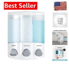 Products, White 76354 Euro Series TRIO 3-Chamber Soap and Shower Dispenser