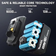 100% originale Makita 6Ah 18V Batteria agli Ioni di Litio - BL1830 BL1850 BL1840