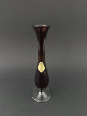 Selzer Leipzig Crystal Vase   Thin Glass, Burgundy Ombre, 1950s-60s GDR