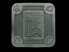 UE13117 VINTAGE 1980 XIII OLYMPIC WINTER GAMES LAKE PLACID BELT BUCKLE