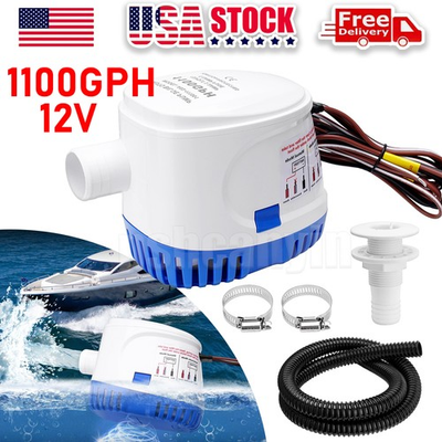 #ad #ad 12V 1100GPH Automatic Submersible Boat Bilge Water Pump With Auto Float Switch $28.84