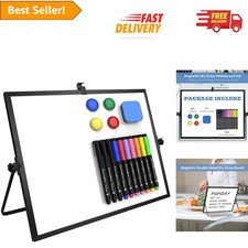 Magnetic 16 x 12 Inch Whiteboard with Stand, Perfect for Teaching Organizing