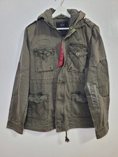 Alpha Industries Military Utility Field Jacket W/ Hood Size Large