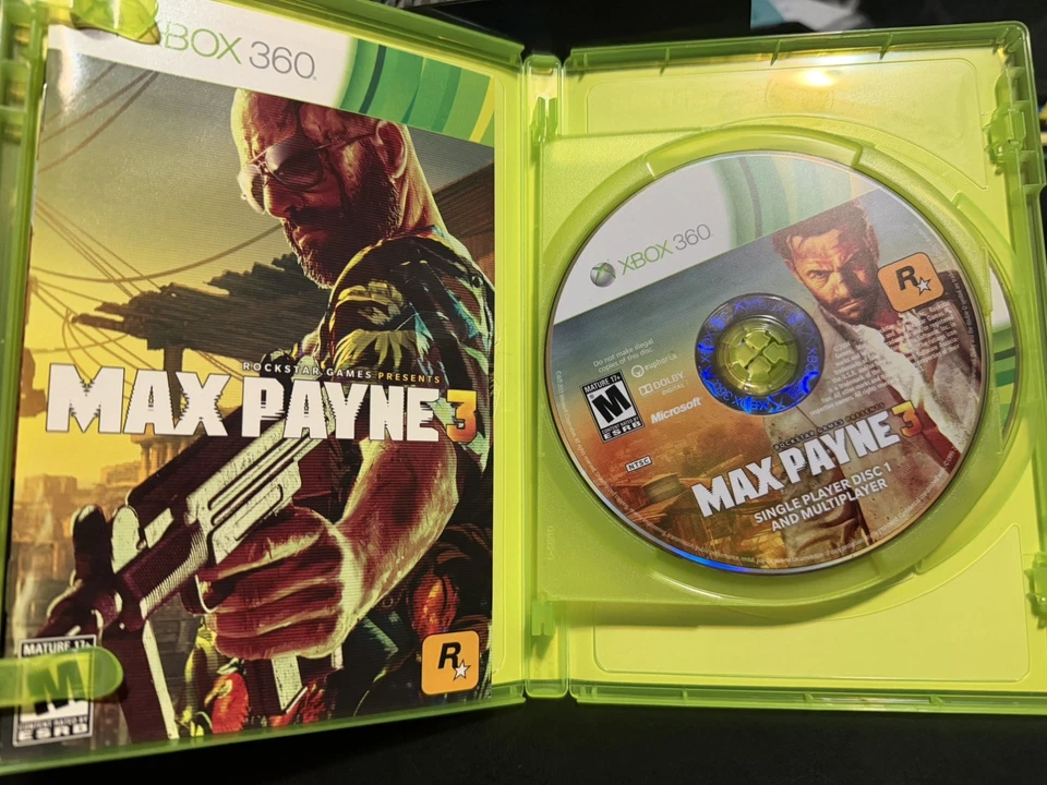 Max Payne 3 (Microsoft Xbox 360, 2012) - Con Manual, Probado Foto 2 de 4