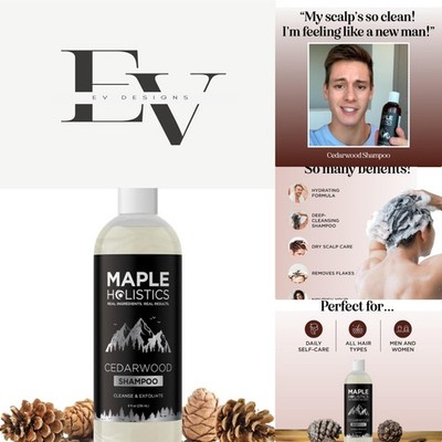 Sulfate-Free Cleansing Shampoo for Dry Scalps - 8oz of Nourishing Essential Oils