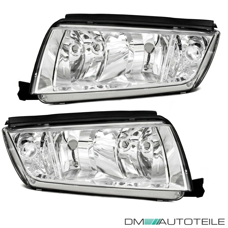 für Skoda Fabia 6Y Scheinwerfer Set Links Rechts 99-08 H7/H3 Chrom alle Modelle - Bild 2 von 4
