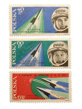 POLSKA Fi 1286-1288 ** 1963 Wizyta kosmonautów