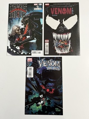 Lot: VENOM Inc. Alpha 1, Dark Origin 1, King In Black 3 VS Alien Variant NM+ 9.6