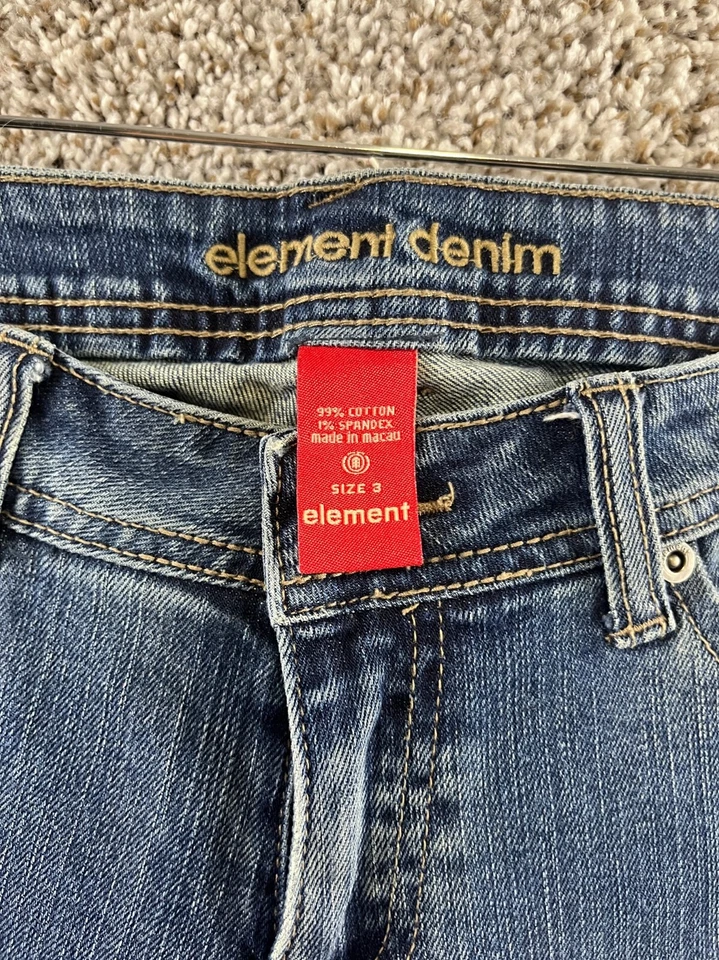 Element Denim Bootcut Jeans Junior's Size 3 Blue Denim Jeans Boot Cut Stretch - Image 3 of 4