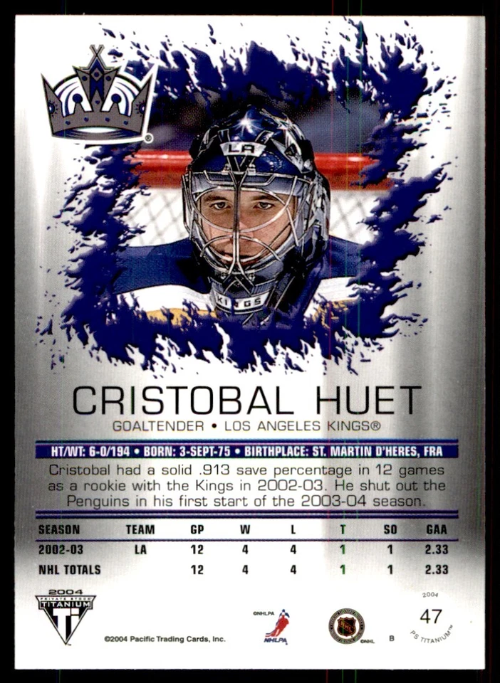 2003-04 Pacific Private Stock Titanium Cristobal Huet #47 - Image 2 of 2
