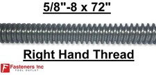 5/8"-8 x 72" Acme Threaded Rod Right Hand RH 5/8-8 x 6ft. Plain Steel CNC LC