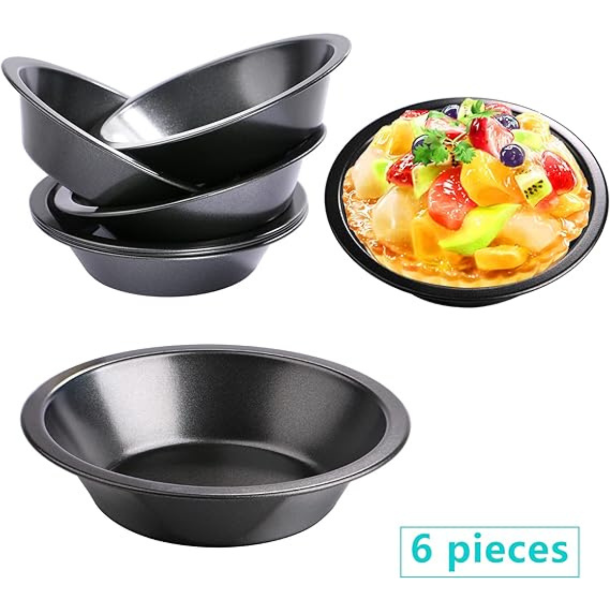 6 Pack Mini Pie Dishes Quiche Pie Tart Tins Individual Round Pie Tins