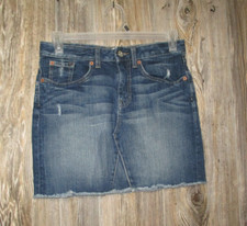 Gap Womens Sz 6 Retro Y2K Distressed Raw Hem Jean Mini Skirt Msre 31x16 Boho