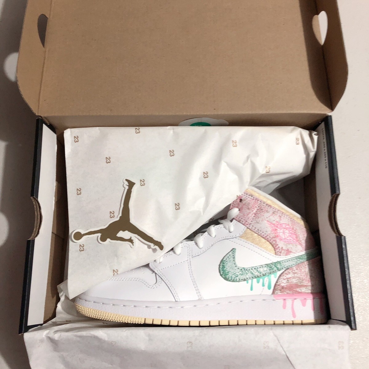 NEW Nike Air Jordan 1 Mid SE GS 'Ice Cream' (DD1666-100) GS
