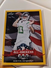 2020 Leaf Draft Justin Herbert - All American - YELLOW BORDER! Rookie Card