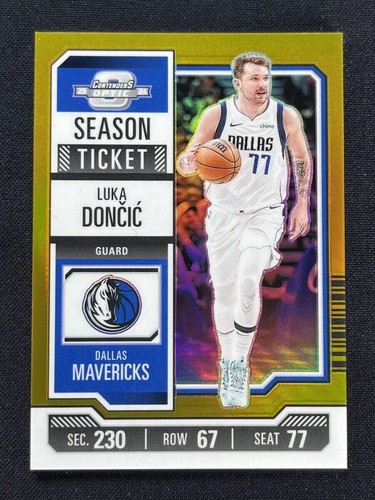 2023-24 Panini Contenders Optic Luka Doncic #43 Season Ticket Gold Prizm /10