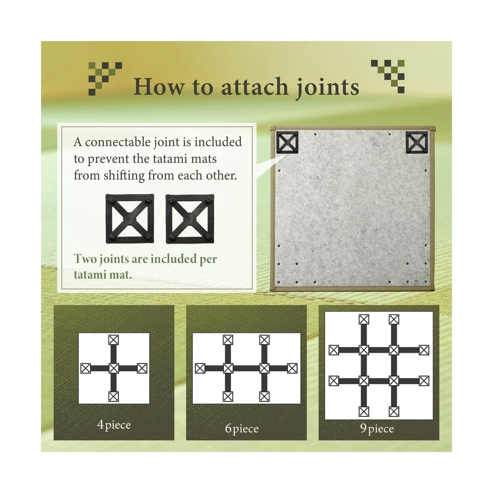 FULI Japanese Square Tatami Rug, Lightweight Igusa Mat (100% Japanese Rush Gr... - Image 4 of 4