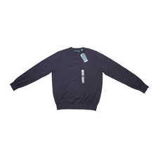 Perry Ellis Tech Knit Stitch Crewneck Sweatet Dark Sapphire Size L 2304