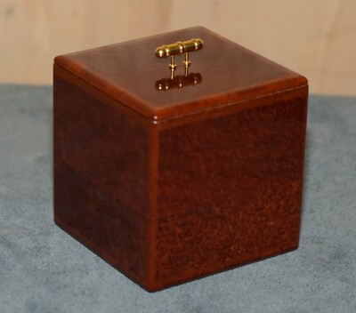 HERMES PARIS BURR & BURL WALNUT & AMBOYNA DESK STATIONERY SET PAD