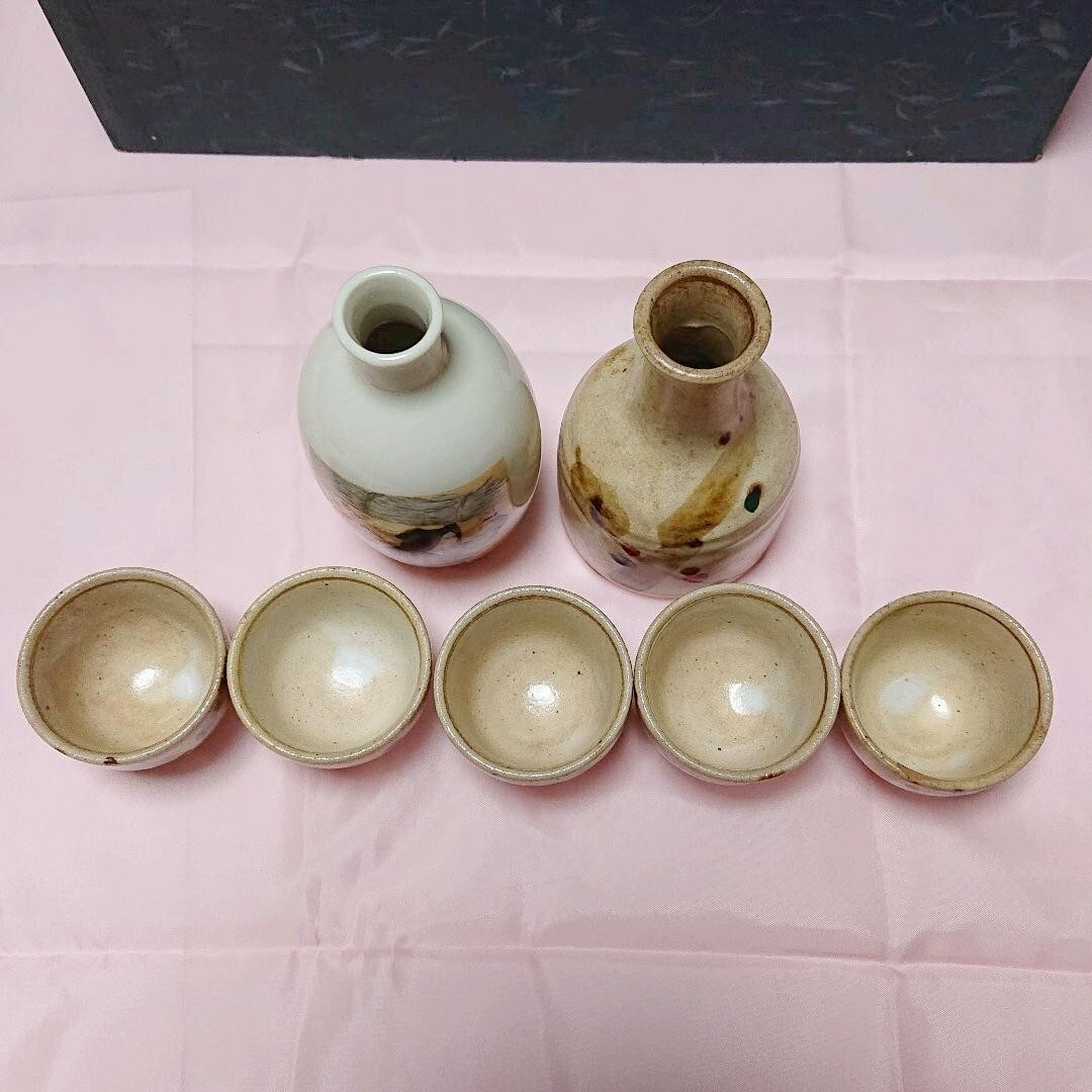 Japanese Pottery Mino Ware Sake cup tokkuri oshoko Set | eBay