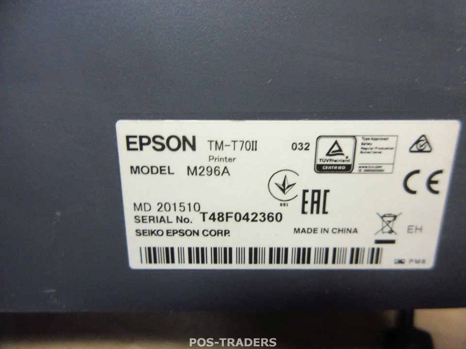 Epson TM-T70II M296A USB Thermal POS 80mm Receipt Printer Black VERY BAD PRINTS - Bild 3 von 4