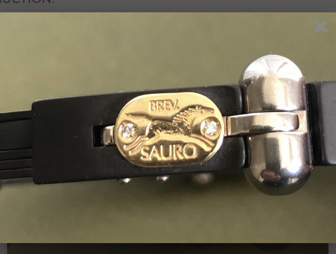 Vintage BREV SAURO Bracelet 18k Gold Diamond Titanium… Gem